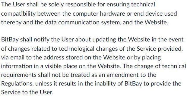 BitBayn asiakkaan vastuu